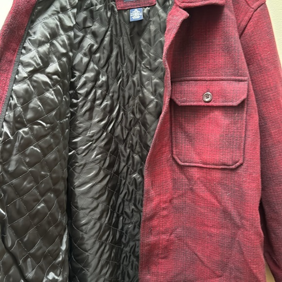 Gap 100% Wool Shacket Shirt Jacket Plaid Size XL Red Gray Holiday Christmas - Picture 8 of 8
